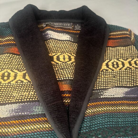 New Identity Southwest Tapestry Blazer Women Cropped Shawl Collar Western Cotton - Picture 11 of 16